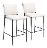 Freesia White Barstool (Set of 2) by Zuomod at Eve Furniture