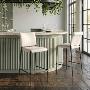 Freesia White Barstool (Set of 2) by Zuomod at Eve Furniture