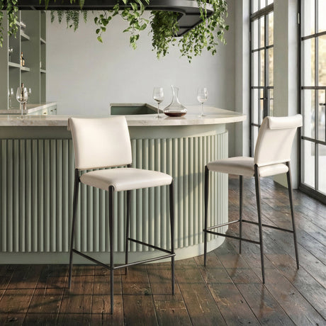 Freesia White Barstool (Set of 2) by Zuomod at Eve Furniture