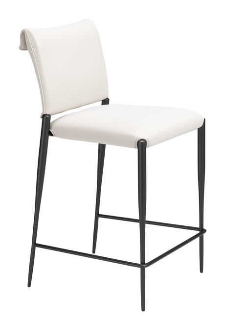 Freesia White Counter Stool (Set of 2) by Zuomod at Eve Furniture