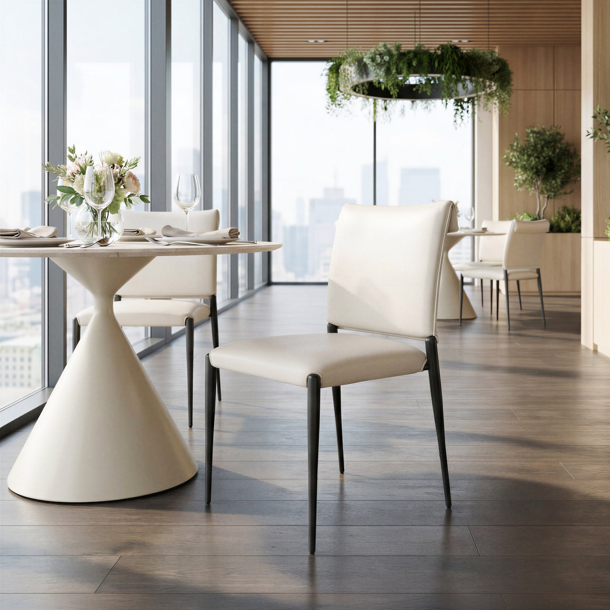 Freesia White Dining Chair (Set of 2) by Zuomod at Eve Furniture