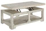 Fregine Whitewash Coffee Table with Lift Top by Ashley at Eve Furniture