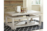Fregine Whitewash Coffee Table with Lift Top by Ashley at Eve Furniture