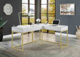 Freiburg Antique White Corner Desk by Furniture of America at Eve Furniture