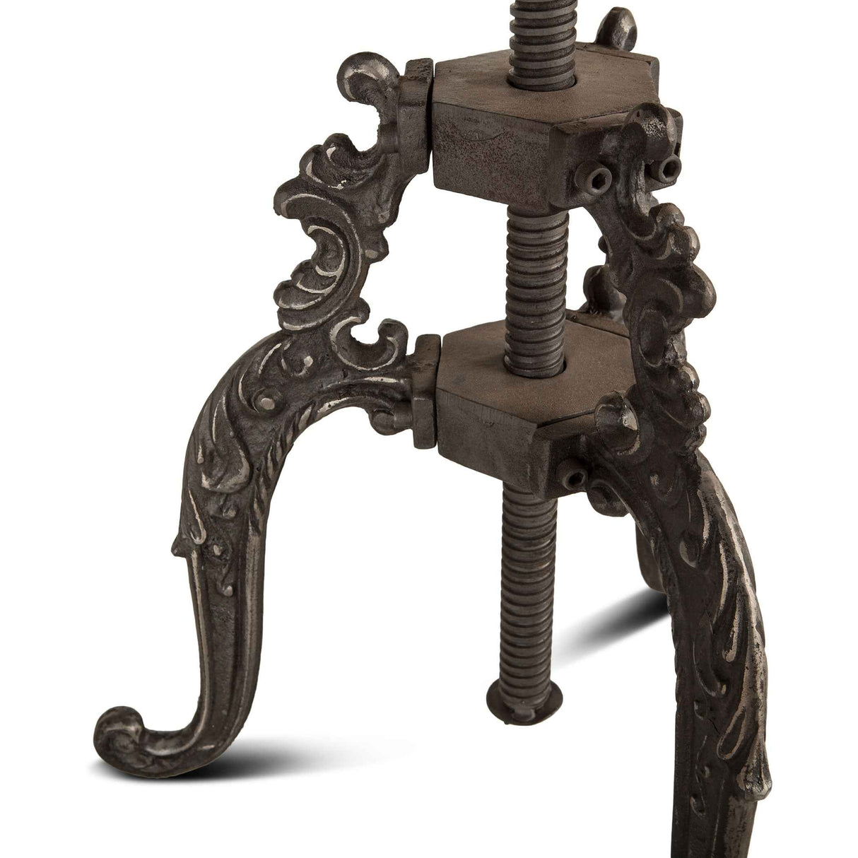 French Vintage 16" Adjustable Stool in Weathered Teak by Home Trends & Design at Eve Furniture
