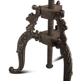 French Vintage 16" Adjustable Stool in Weathered Teak by Home Trends & Design at Eve Furniture