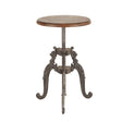 French Vintage 16" Adjustable Stool in Weathered Teak by Home Trends & Design at Eve Furniture