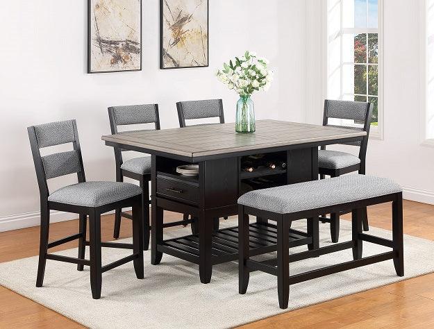 Frey Black and Gray Counter Height Chair, Set of 2 by Crown Mark at Eve Furniture