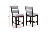Frey Black and Gray Counter Height Chair, Set of 2 by Crown Mark at Eve Furniture