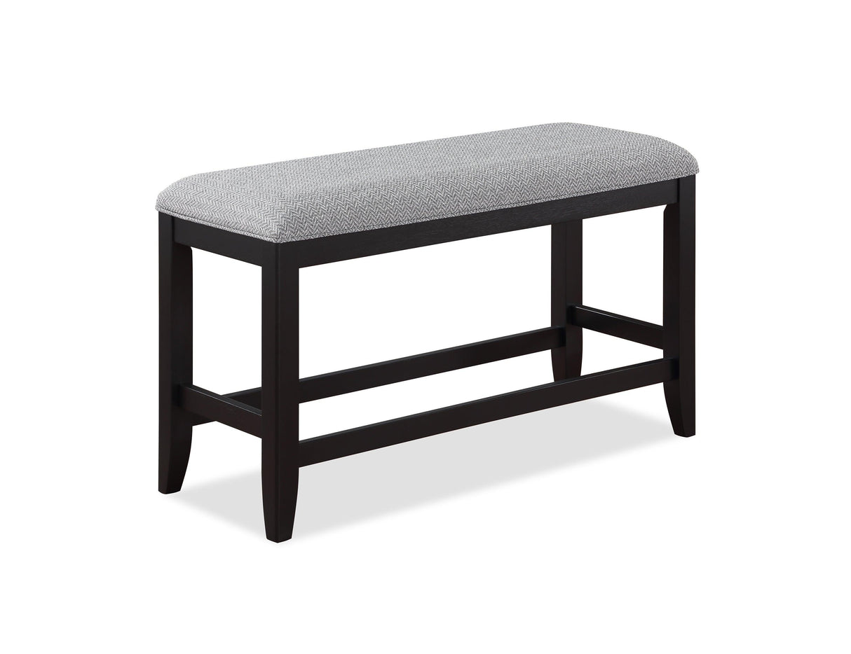 Frey Black and Gray Counter Height Dining Bench by Crown Mark at Eve Furniture