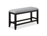 Frey Black and Gray Counter Height Dining Bench by Crown Mark at Eve Furniture