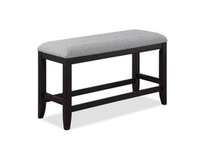 Frey Black and Gray Counter Height Dining Bench by Crown Mark at Eve Furniture