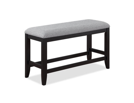 Frey Black and Gray Counter Height Dining Bench by Crown Mark at Eve Furniture