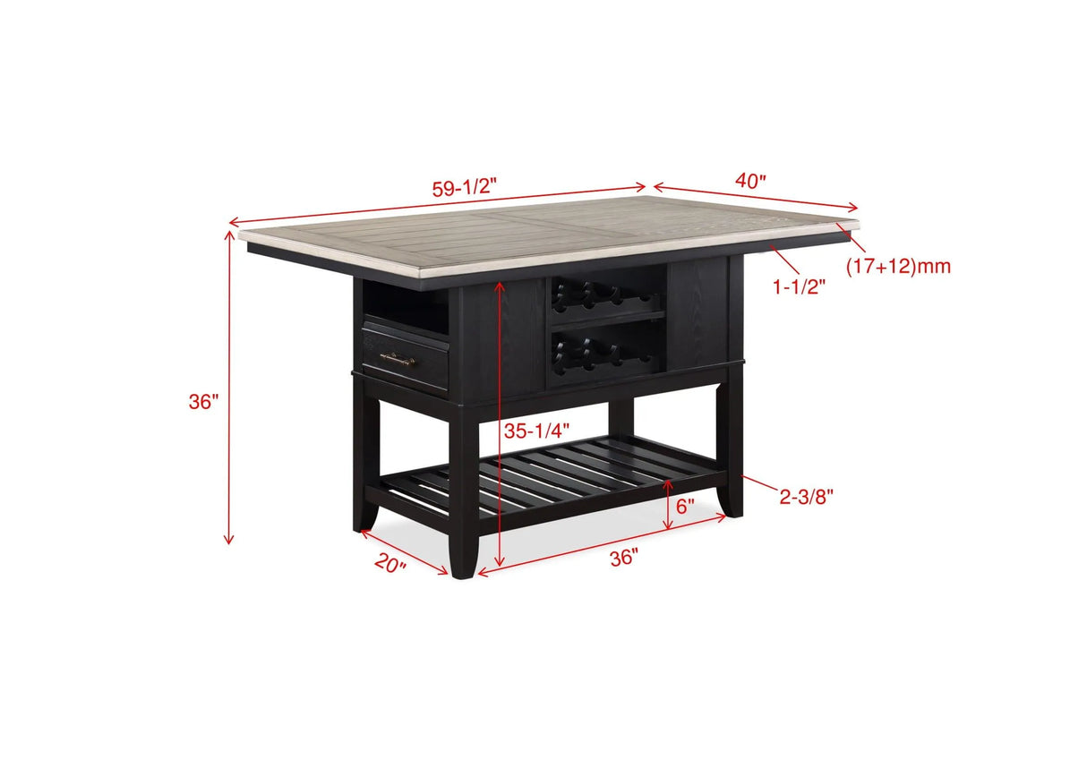 Frey Black and Gray Counter Height Dining Set by Crown Mark at Eve Furniture
