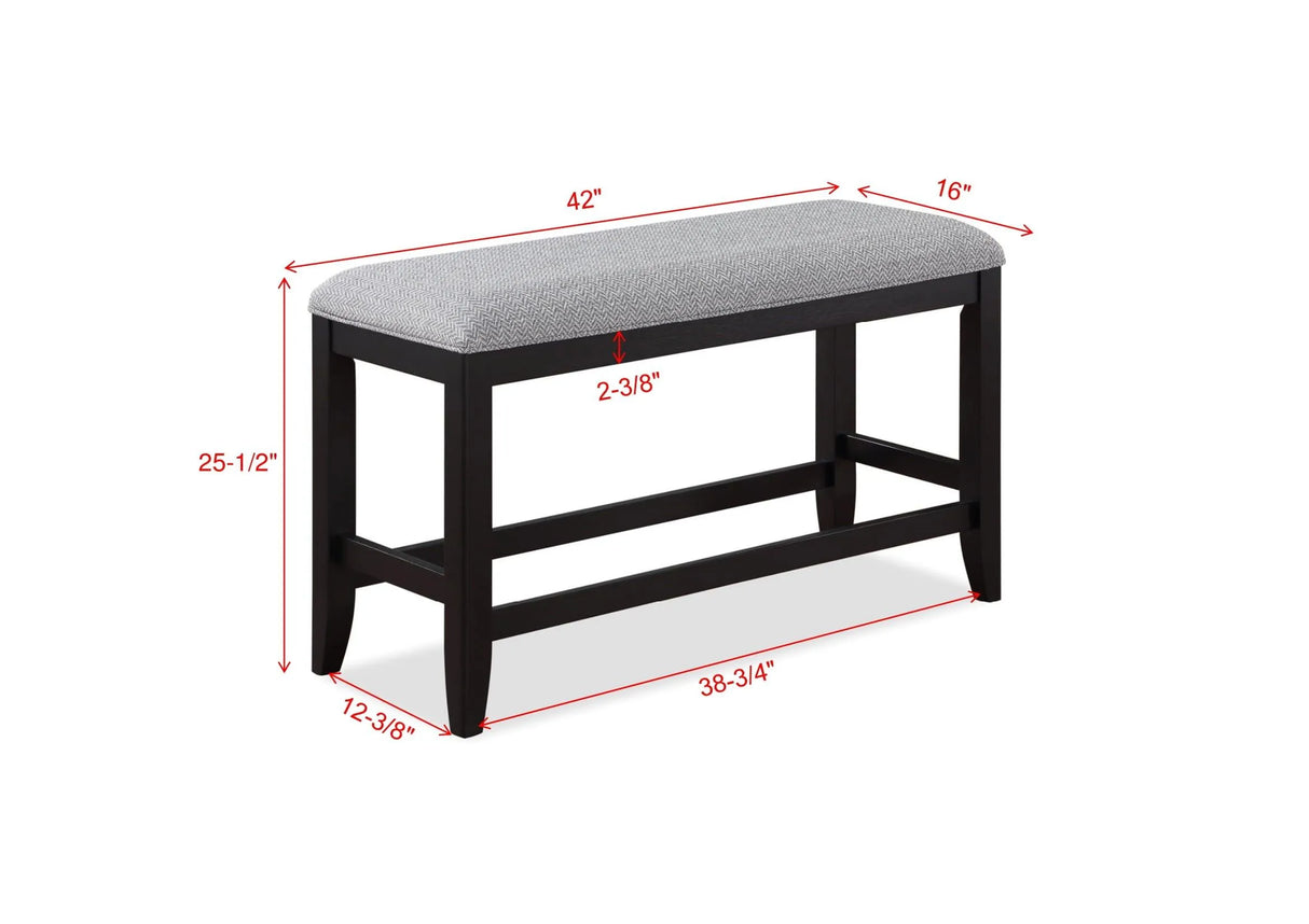 Frey Black and Gray Counter Height Dining Set by Crown Mark at Eve Furniture