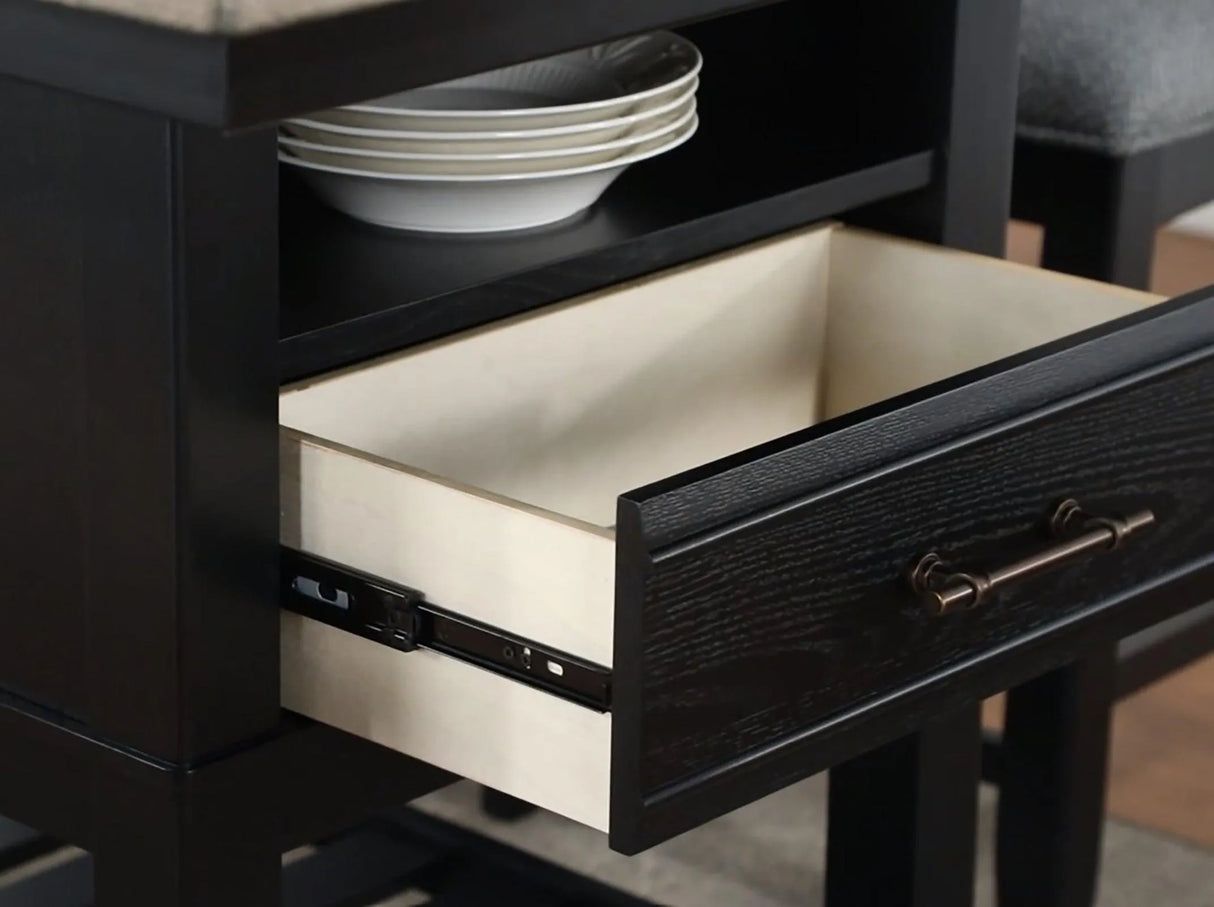 Frey Black and Gray Counter Height Table by Crown Mark at Eve Furniture