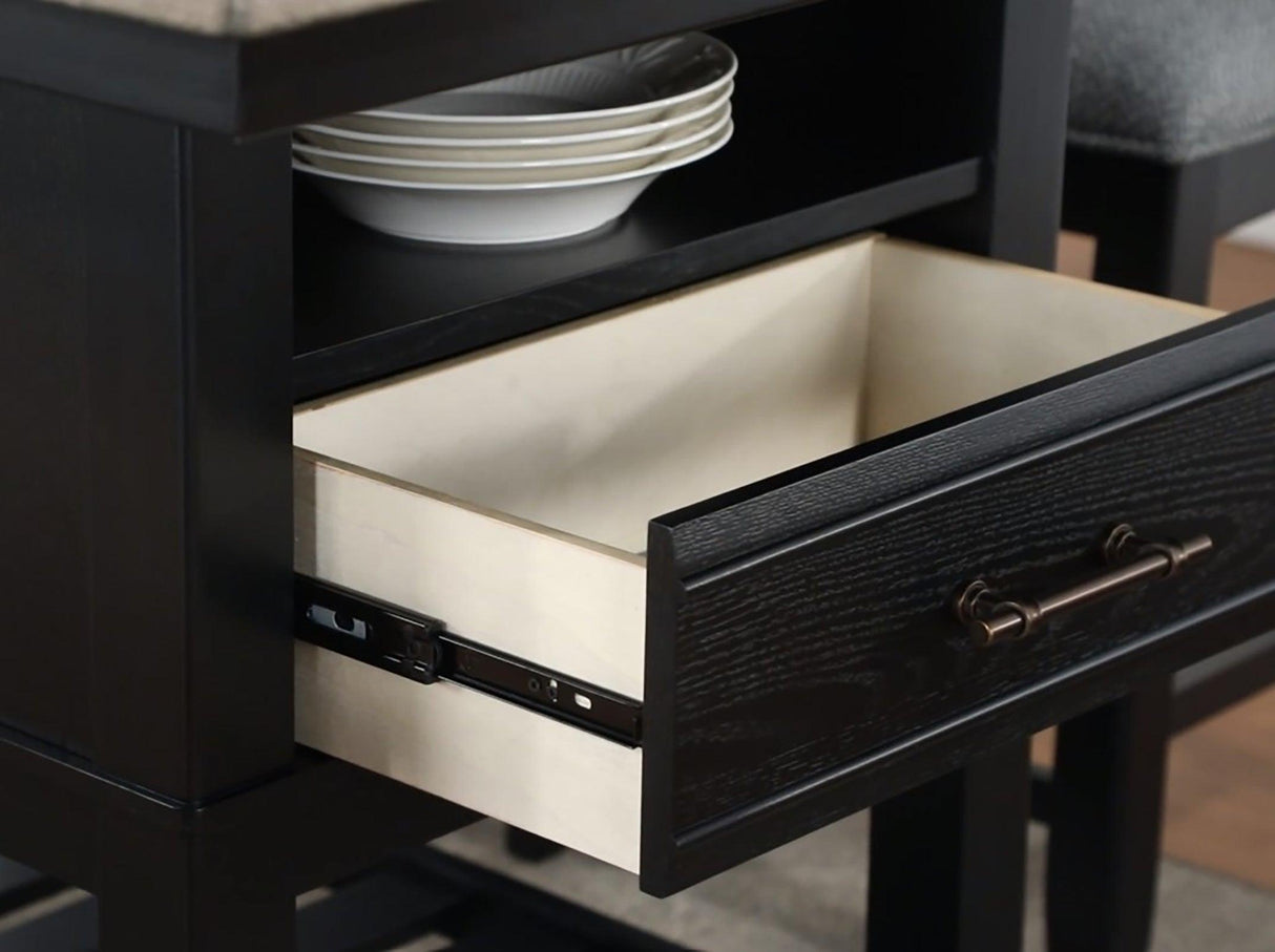 Frey Black and Gray Counter Height Table by Crown Mark at Eve Furniture