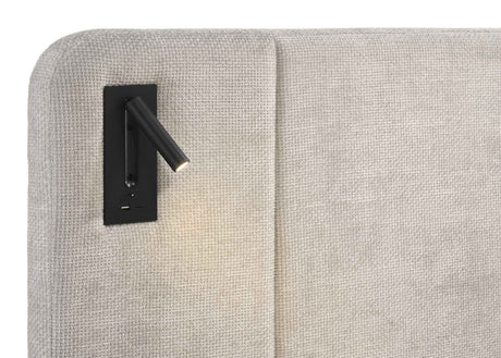 Freya Light Gray King Upholstered Bed by Crown Mark at Eve Furniture
