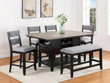 Frey Black and Gray Counter Height Dining Bench by Crown Mark at Eve Furniture