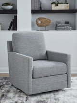Freybourne Pewter Swivel Accent Chair by Ashley at Eve Furniture