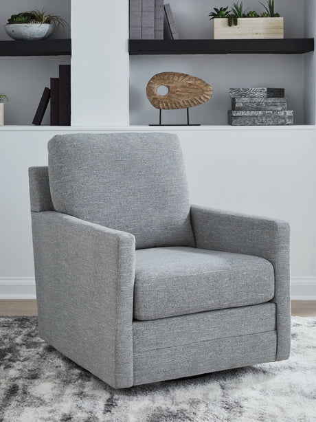 Freybourne Pewter Swivel Accent Chair by Ashley at Eve Furniture