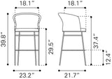Freycinet Black Outdoor Barstool (Set of 2) by Zuomod at Eve Furniture