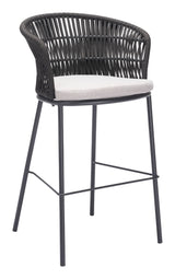 Freycinet Black Outdoor Barstool (Set of 2) by Zuomod at Eve Furniture