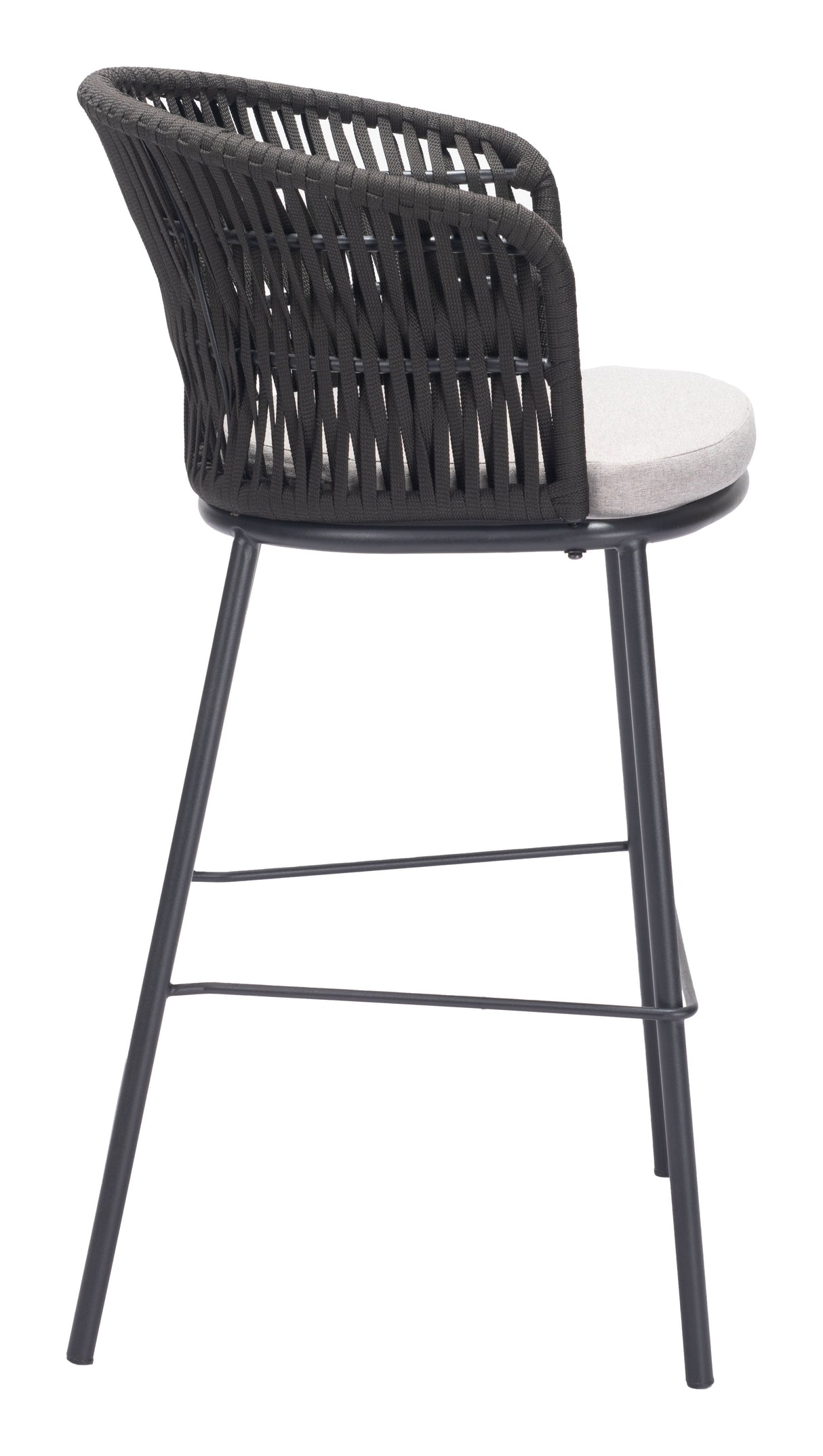 Freycinet Black Outdoor Barstool (Set of 2) by Zuomod at Eve Furniture