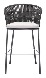 Freycinet Black Outdoor Barstool (Set of 2) by Zuomod at Eve Furniture