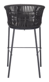 Freycinet Black Outdoor Barstool (Set of 2) by Zuomod at Eve Furniture
