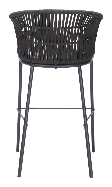 Freycinet Black Outdoor Barstool (Set of 2) by Zuomod at Eve Furniture