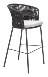 Freycinet Black Outdoor Barstool (Set of 2) by Zuomod at Eve Furniture