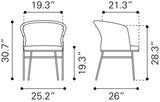 Freycinet Black Outdoor Dining Chair (Set of 2) by Zuomod at Eve Furniture