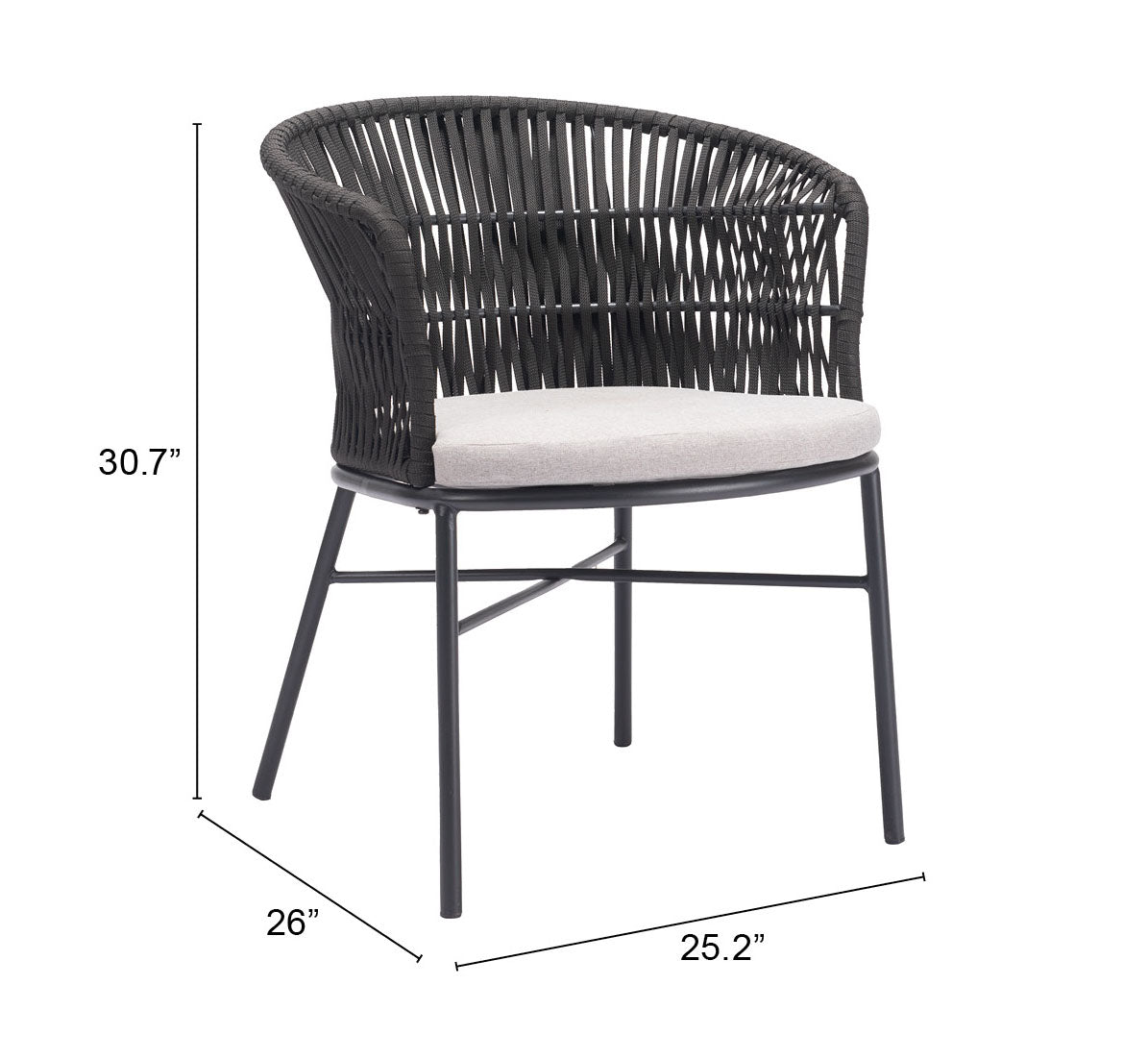 Freycinet Black Outdoor Dining Chair (Set of 2) by Zuomod at Eve Furniture