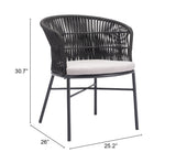 Freycinet Black Outdoor Dining Chair (Set of 2) by Zuomod at Eve Furniture