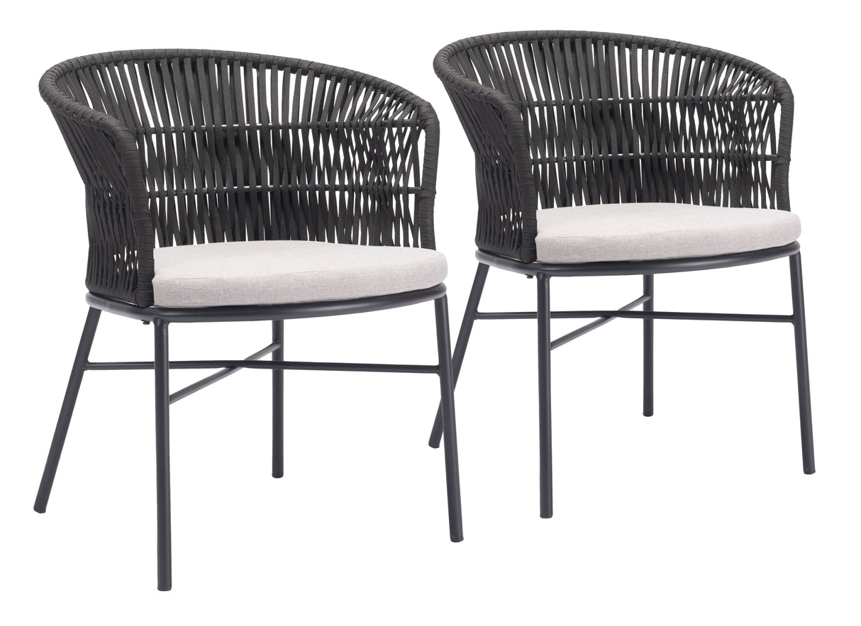 Freycinet Black Outdoor Dining Chair (Set of 2) by Zuomod at Eve Furniture