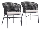 Freycinet Black Outdoor Dining Chair (Set of 2) by Zuomod at Eve Furniture
