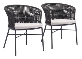 Freycinet Black Outdoor Dining Chair (Set of 2) by Zuomod at Eve Furniture