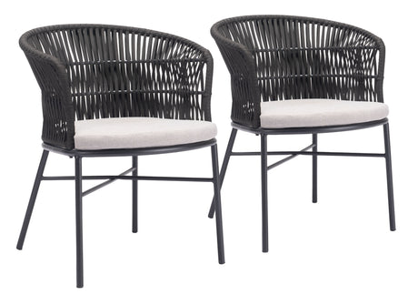 Freycinet Black Outdoor Dining Chair (Set of 2) by Zuomod at Eve Furniture