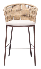 Freycinet Natural Outdoor Barstool (Set of 2) by Zuomod at Eve Furniture