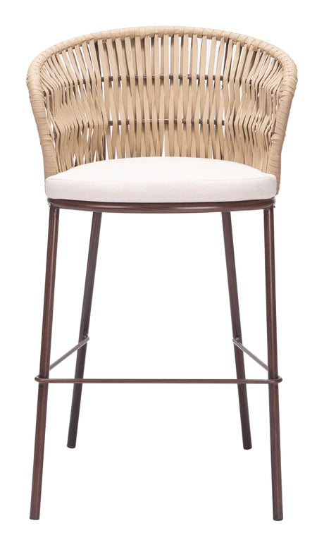 Freycinet Natural Outdoor Barstool (Set of 2) by Zuomod at Eve Furniture