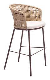 Freycinet Natural Outdoor Barstool (Set of 2) by Zuomod at Eve Furniture