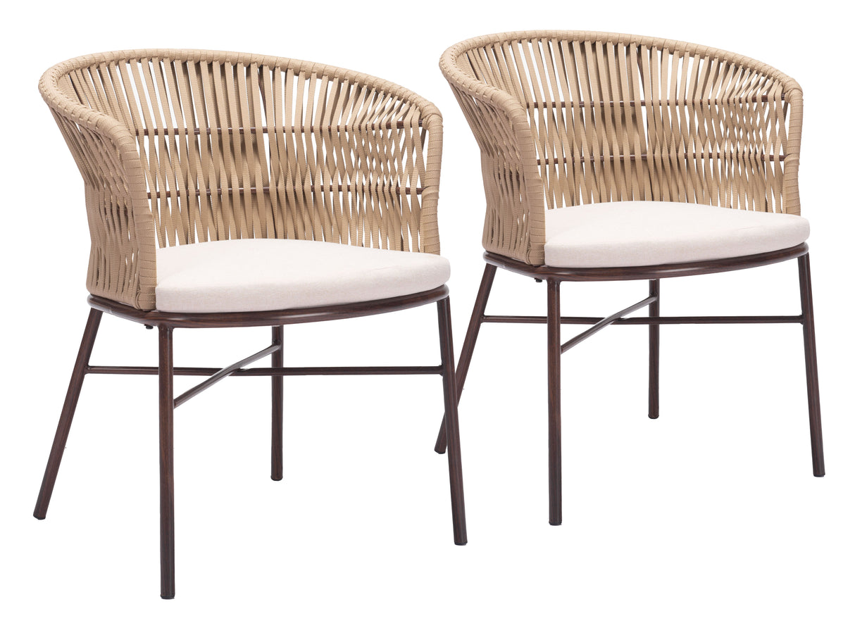 Freycinet Natural Outdoor Dining Chair (Set of 2) by Zuomod at Eve Furniture