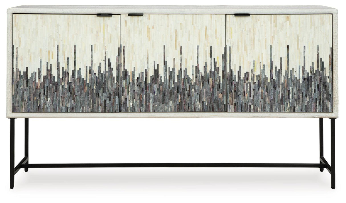 Freyton White/Gray Accent Cabinet by Ashley at Eve Furniture