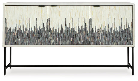Freyton White/Gray Accent Cabinet by Ashley at Eve Furniture