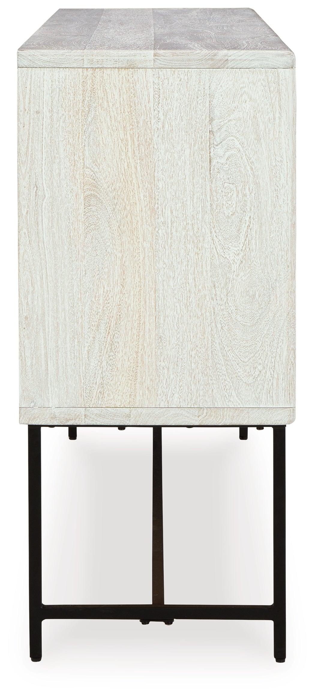 Freyton White/Gray Accent Cabinet by Ashley at Eve Furniture
