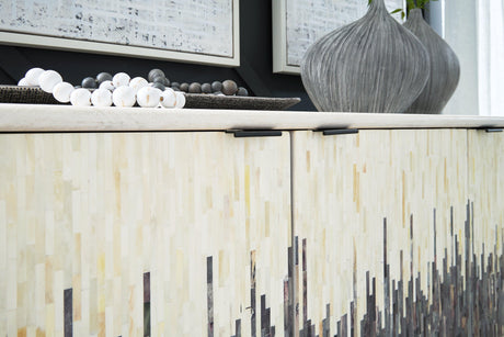 Freyton White/Gray Accent Cabinet by Ashley at Eve Furniture