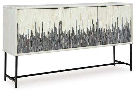 Freyton White/Gray Accent Cabinet by Ashley at Eve Furniture