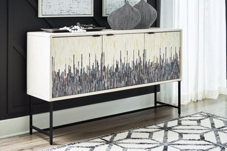 Freyton White/Gray Accent Cabinet by Ashley at Eve Furniture