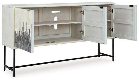 Freyton White/Gray Accent Cabinet by Ashley at Eve Furniture